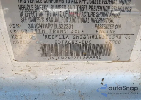 2014 Nissan Versa 1.6 Sv from USA, damaged, VIN 3N1CN7AP7EL822231